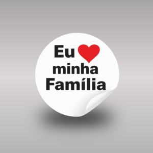 Adesivo Eu Amo Minha Família - Cor Branca