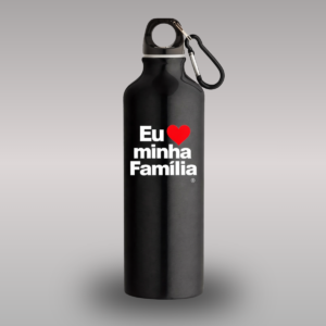 Garrafa Squeeze Eu Amo Minha Família - Cor Preto